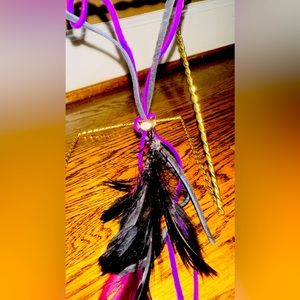 Multiple leather bolero choker feather stone necklaces one of a kind handmade